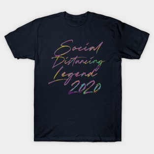 Social Distancing Legend 2020 - Funny Retro Typography Design T-Shirt